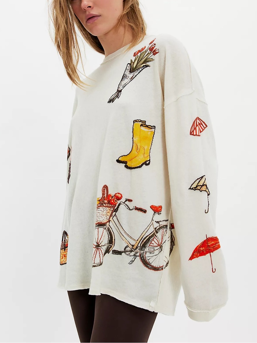 Free People We The Free Market Day Long Sleeve Top in White